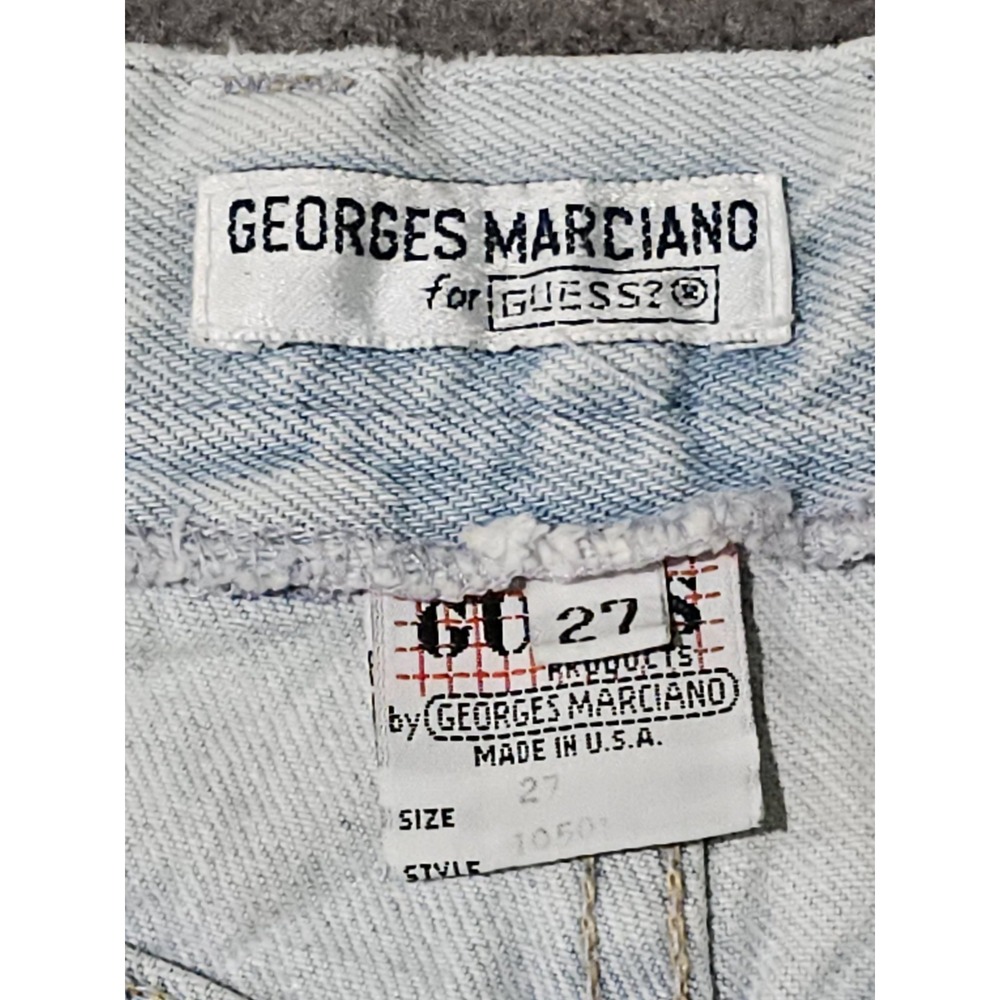 VTG Georges Marciano Guess High Waist Denim Skirt 27 Light Wash Y2K Made In USA - Picture 3 of 12